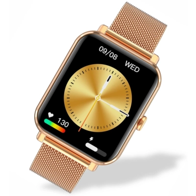 zegarek smartwatch Garett GRC Classic złoty stalowy